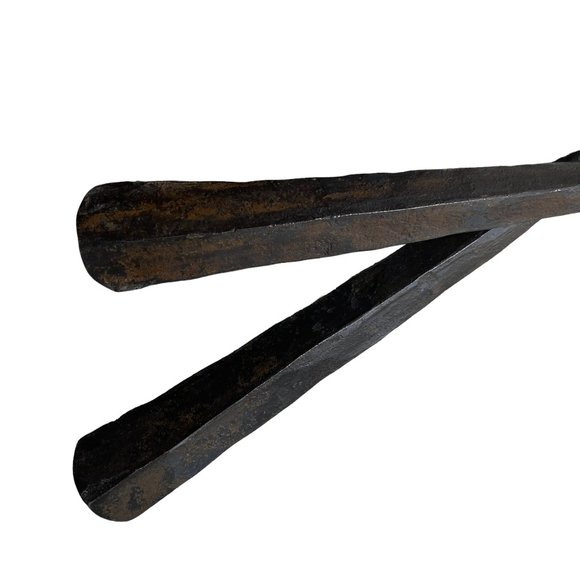 Vintage Hand Forged Rustic Primitive Salad Tongs Spoon Fork Serving Utensils - Picture 4 of 16